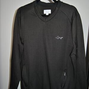 Attack Life Greg Norman Black Pullover Sweater with Zipper Pockets Large